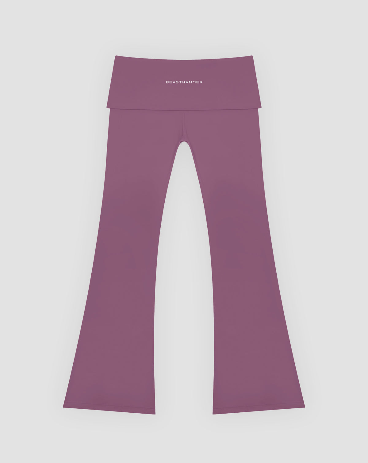 BEASTHAMMER Flow flared leggings in deep purple, flat lay back view