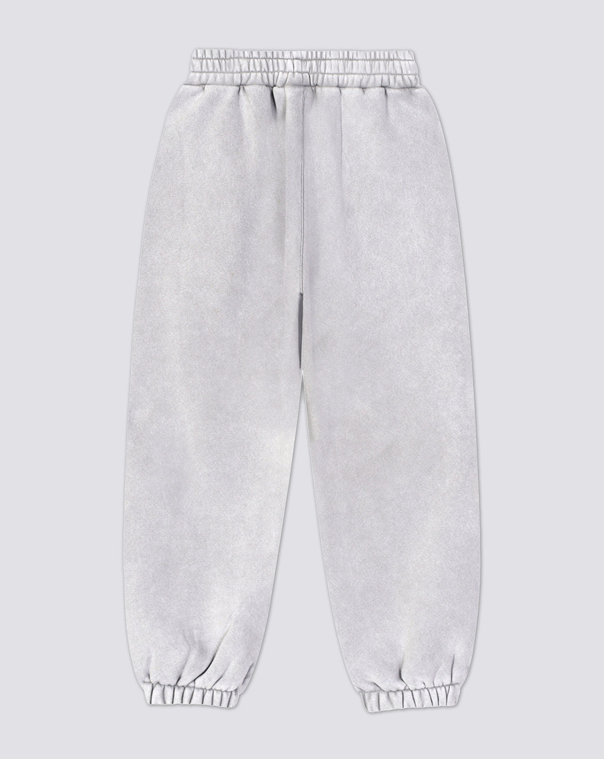 BEASTHAMMER Snow Wash cuffed joggers in grey, flat back view