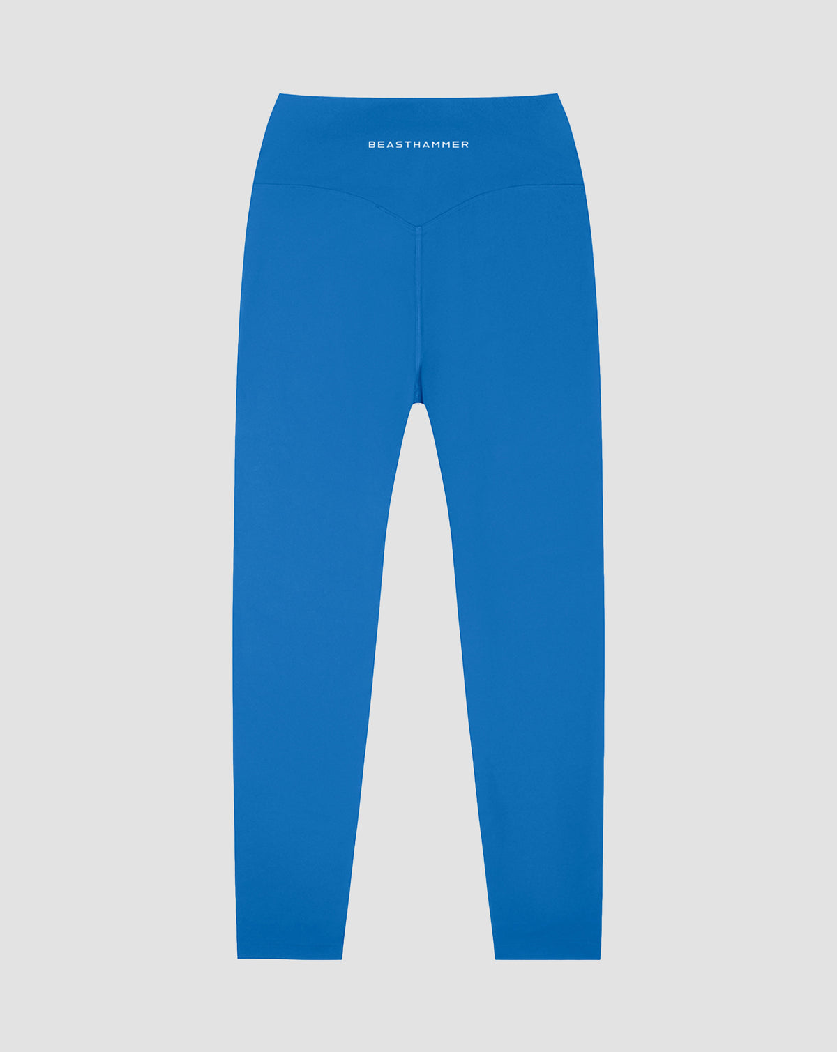 BEASTHAMMER Form high rise leggings in deep blue, flat back view