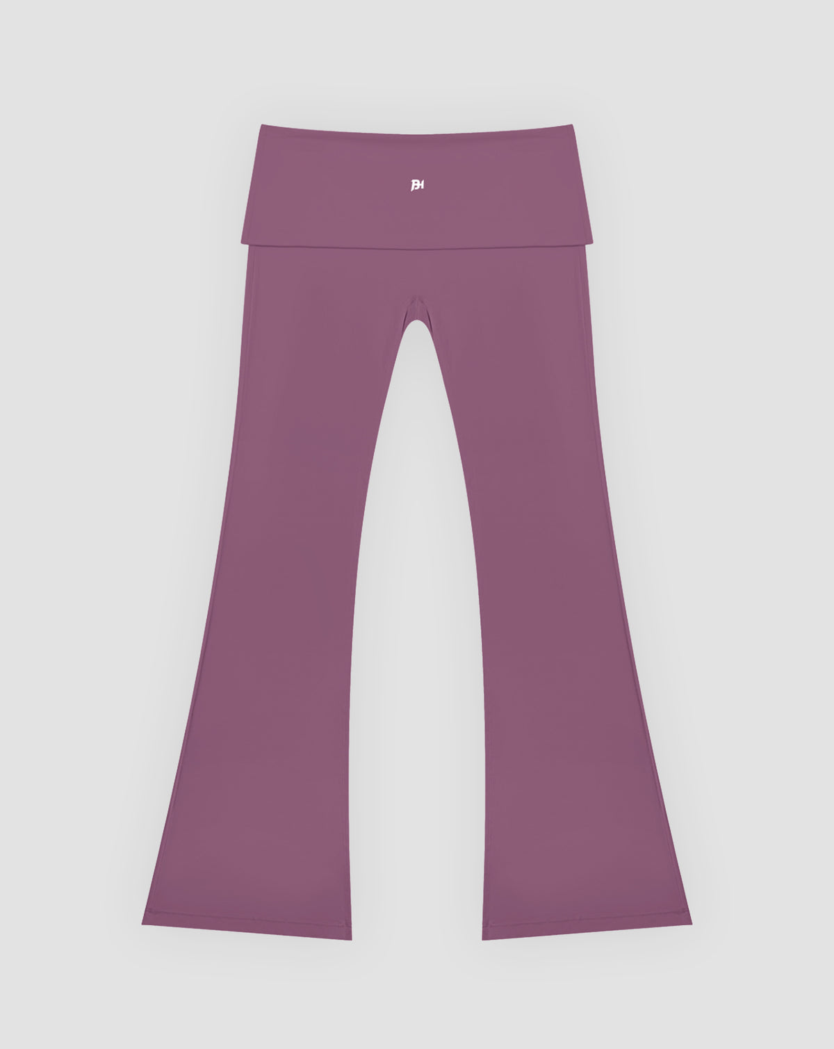BEASTHAMMER Flow flared leggings in deep purple, flat lay front view