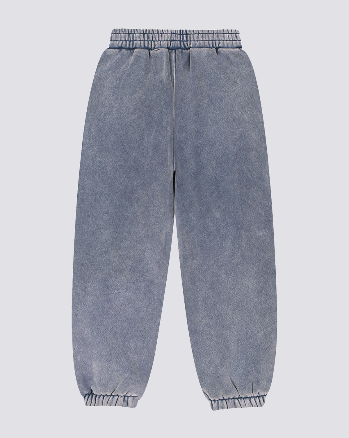 BEASTHAMMER Snow Wash cuffed joggers in washed blue, flat back view