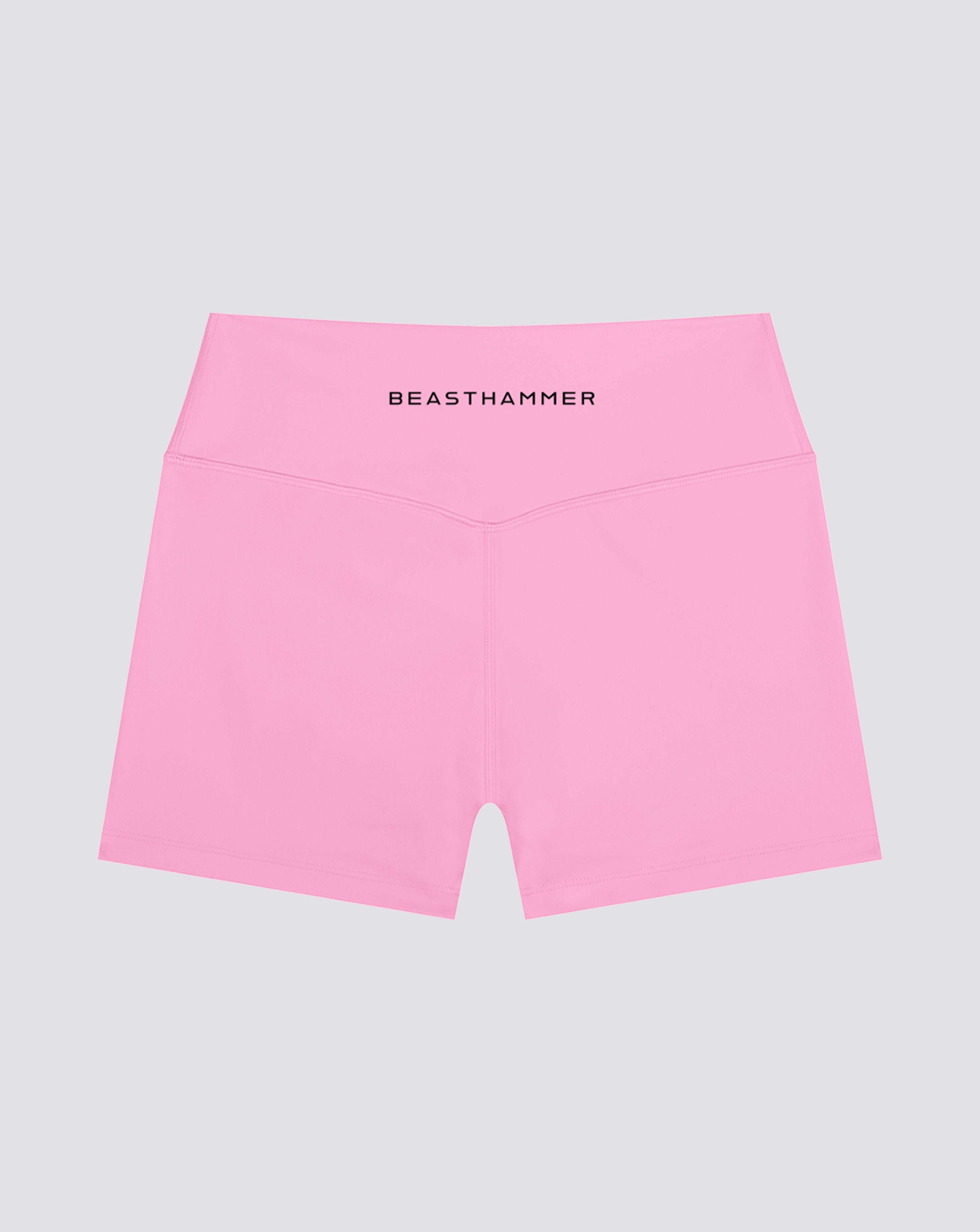 BEASTHAMMER Form high rise shorts in dark grey, flat back view