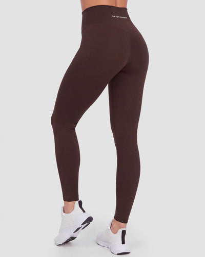 BEASTHAMMER Form high rise leggings in brown, worn back view