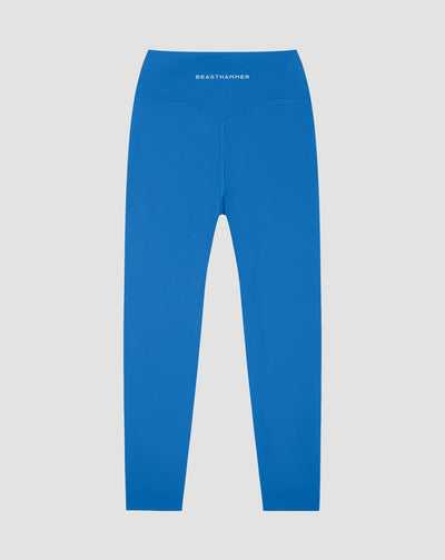 BEASTHAMMER Form high rise leggings in deep blue, flat back view
