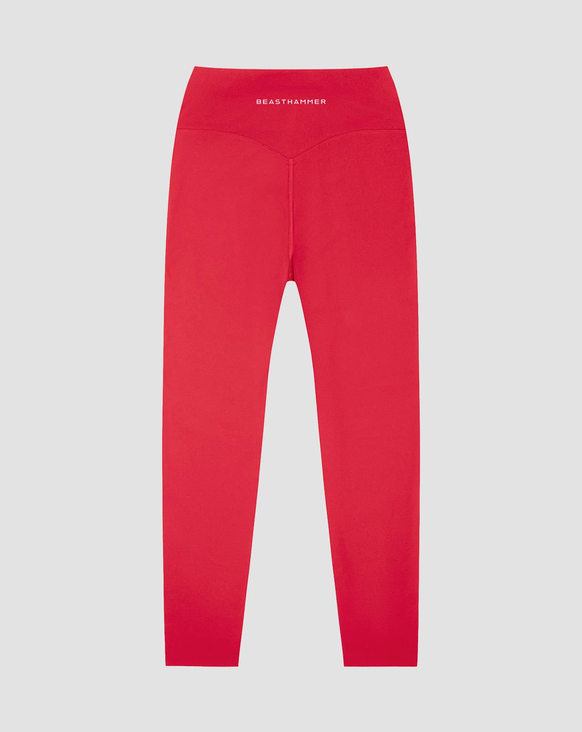 BEASTHAMMER Form high rise leggings in red, flat back view